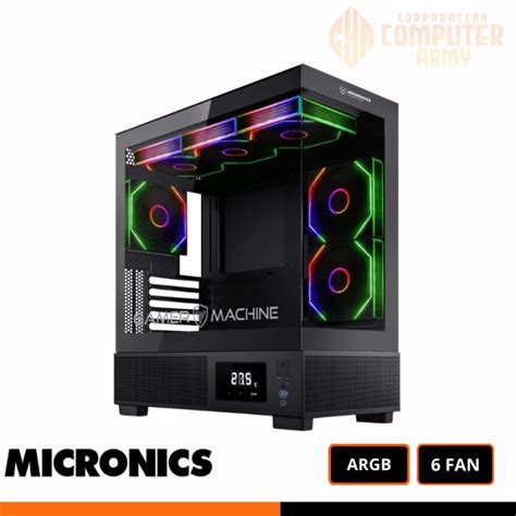 CASE VULKANO 6FANS ARGB (PANTALLA QUE MARCA LA TEMPERATURA) – COMPUTER ARMY