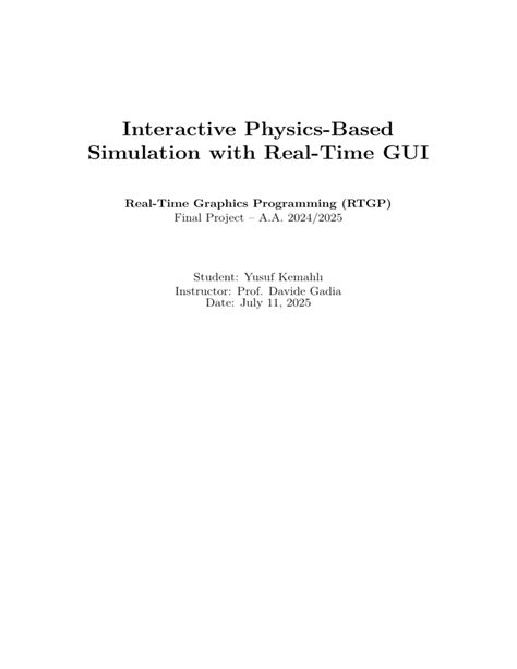 Computer Graphics and Physics Simulation 的图像结果