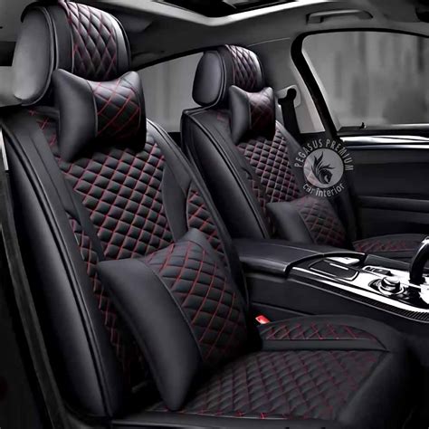 Toyota Innova Seat Cover in Black Red -Pegasus Premium, Delhi