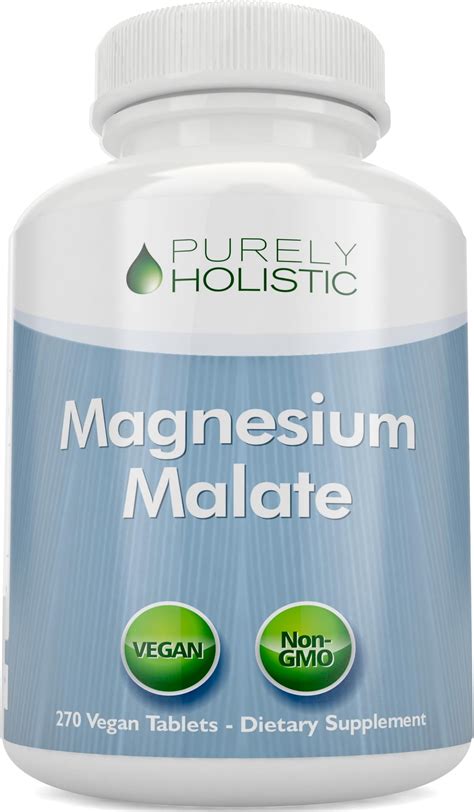 Amazon.com: Magnesium Malate 400mg Tablets - 50% More 270 Vegan Tablets ...