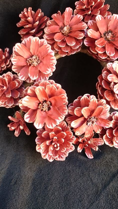 Terracotta pine cone wreath with rose gold profiled edge made etsy ...