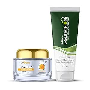 LA Organo Vitamin C Cream, 50 g & Glutathione Face Wash, 100 g (Pack of ...