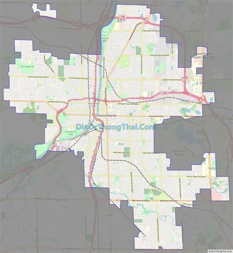 Map of Grand Rapids city, Michigan - Thong Thai Real
