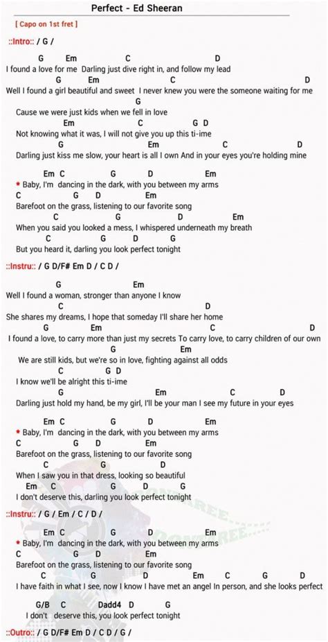 Ed Sheeran Perfect Chords C | BulletinSells