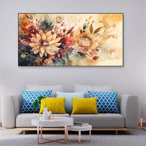 DEKORSTATION Elegant Flower Painting with Frame|Wall Art Painting for ...