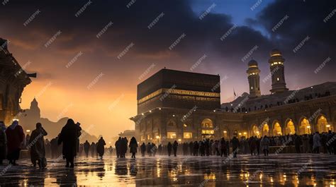 Premium Photo | Muslim people praying at Kaaba in Makkah Translation Praise be to Allah Who ...