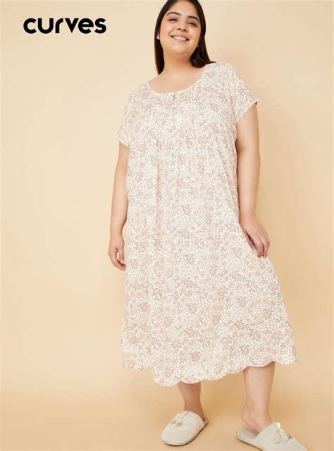 Buy Women Floral Print Night Gown Online at just Rs. 999.0 ...