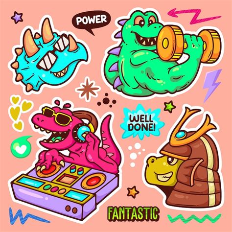 Cartoon sticker graphics Images - Free Download on Freepik