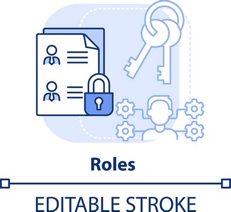 Roles light blue concept icon. Identity management capability abstract idea thin line ...