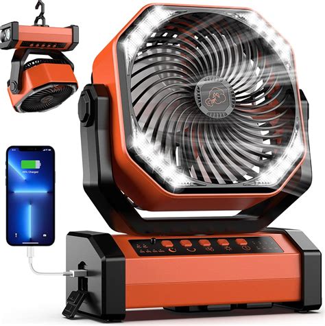 Zmirne Portable Fan with LED Light, 20000mAh | Ubuy India