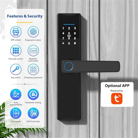 Finger Print Door Handle Tacklife Keypad Electronic Deadbolt Door Lock ...