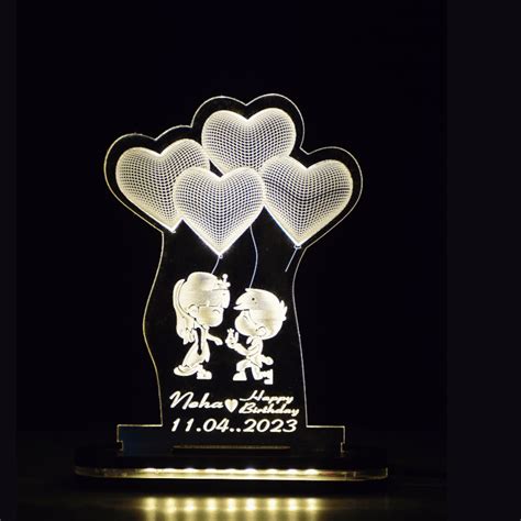 Couple Proposal Couple Name with Date Lamp For Couple Gift ...