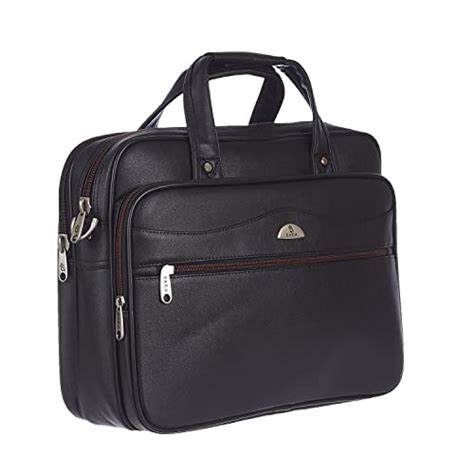 KARA Black Unisex Vegan/Faux Leather Laptop Bag I Unisex Office Bag I ...