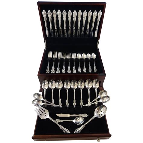 Martinique by Oneida Sterling Silver Flatware Set for 12 Service 51 ...