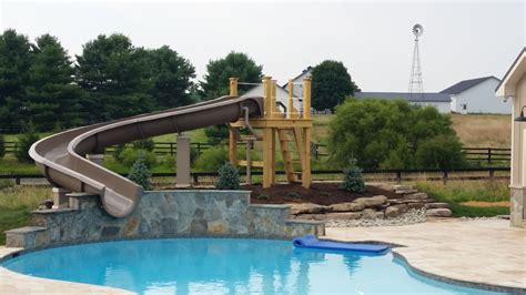 Pool Water Slide Custom Model PS38L-C in Café by Paradise Slides, Inc ...