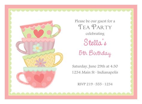 Kids Tea Party Invitation Wording http://www.partyinvitationwording.org ...