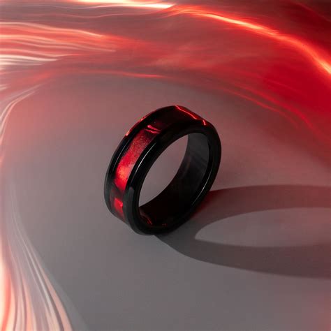 Buy Black and Red Stainless Steel Ring for Men | Mesmerize India
