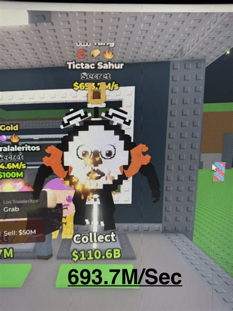 693.7M/Sec - Tic Tac Sahur - Steal A Brainrot | eBay