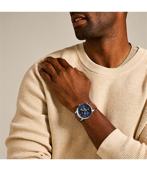 Neutra Moonphase Multifunction Brown Leather Watch - FS5903