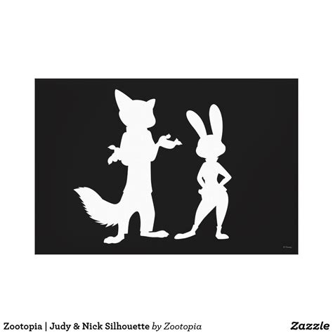 Zootopia | Judy & Nick Silhouette Canvas Print | Zazzle.com | Disney wall art, Disney canvas ...