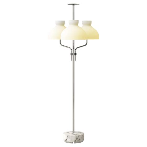 Chrome And White Marble Goose Neck Floor Lamp For Sale at 1stDibs