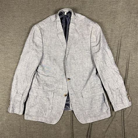 Murano Baird McNutt Linen Blazer Men Large Heather Bl… - Gem