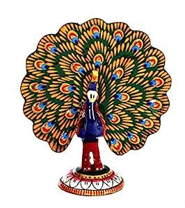 Han Painted Dancing Peacock Enamel Showpiece : Amazon.in: Home & Kitchen