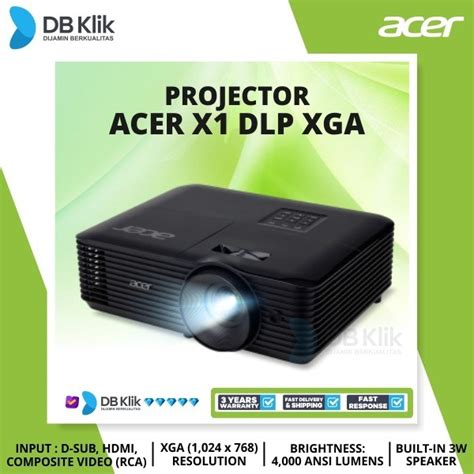 Promo Projector ACER X1 DLP XGA 4000 Lumens HDMI D-Sub - Proyektor ACER ...