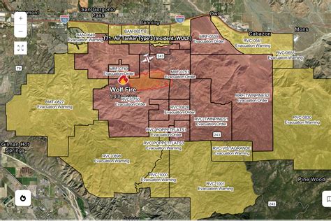 Banning Fire Map: See Wolf Fire Perimeter, Evacuation Areas - The Hemet ...