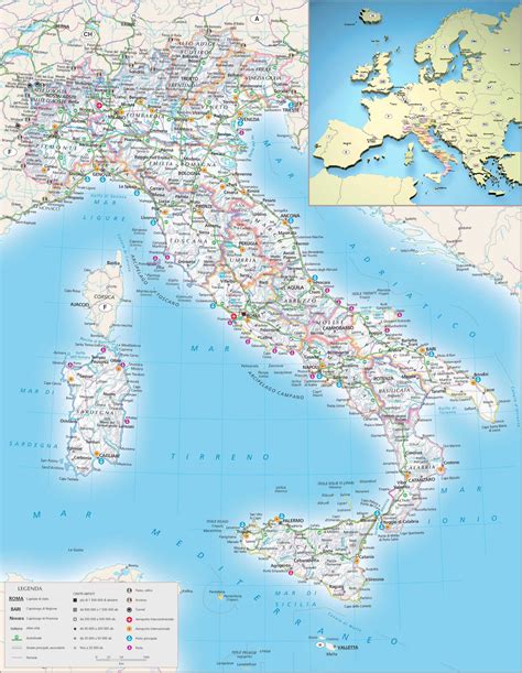 Printable Map Of Italy With Cities