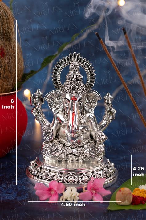 Ganesh, Saraswati, Laxmi Combo | Silver-Plated Divine Trio | Variable ...