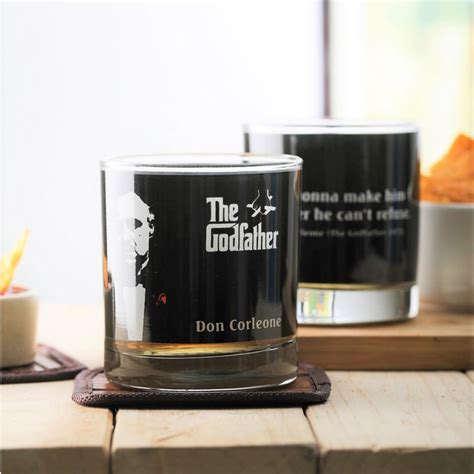 Buy EK DO DHAI Set of 2 The Godfather Print Whisky Glasses - 300ml from ...