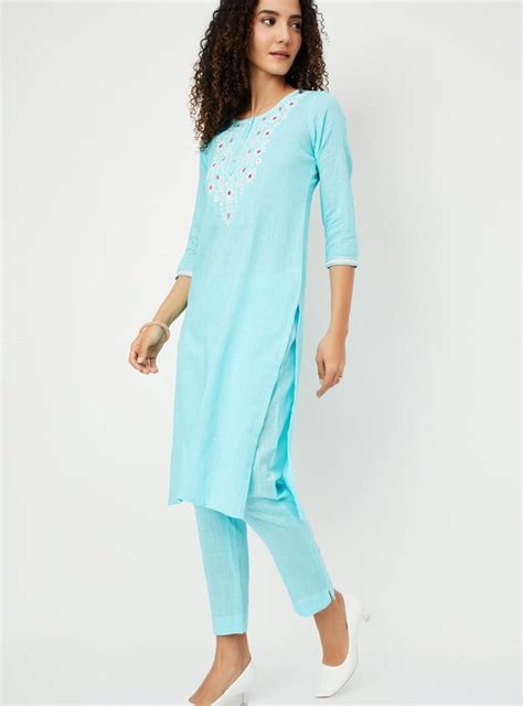Buy Women Embroidered Straight Kurta Set Online at just Rs. 999.0 ...