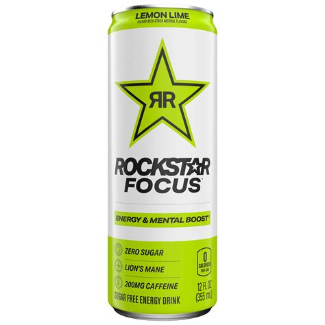 Rockstar Focus Sugar Free Lemon Lime Energy Drink with Energy & Mental ...