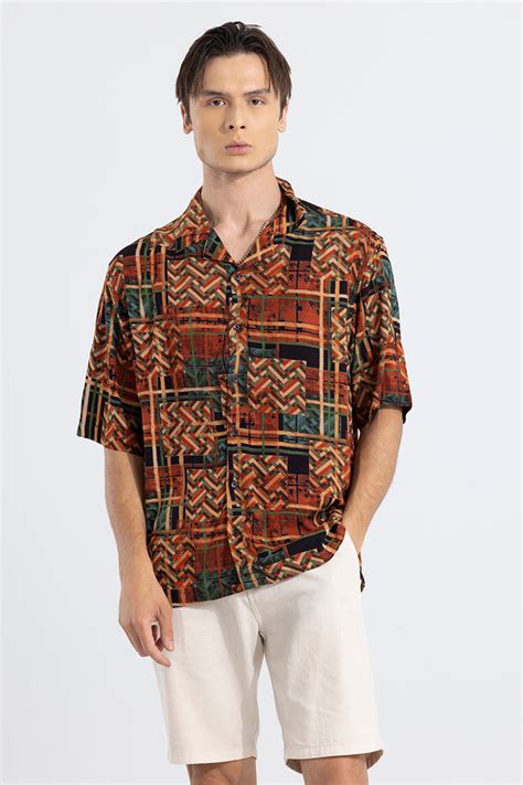 Buy Men's Abstract Whimsy Blue Oversized Shirt Online | SNITCH