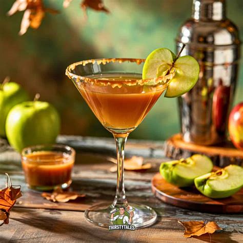 Caramel Apple Martini Cocktail Recipe - Thirsty Tales