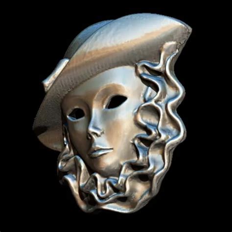 Exquisite Venetian Mask 3D Model STL & 3DM file