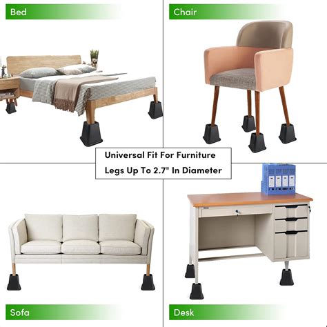 Buy DEDU Bed Risers 6 Inch Heavy Duty 6 Pack, Furniture Risers for ...