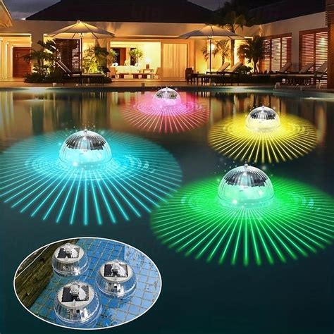 1pc Solar Projection Pool Light, Floating Swimming Light, Outdoor ...