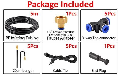 Evona Misting Cooling System (5M), Misting System Kit, Patio Garden ...