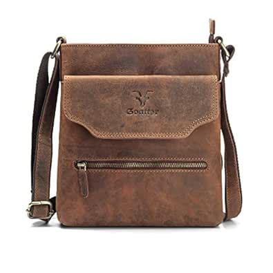 Goatter Hunter Leather Crossbody Messenger Bag – Unisex Shoulder ...