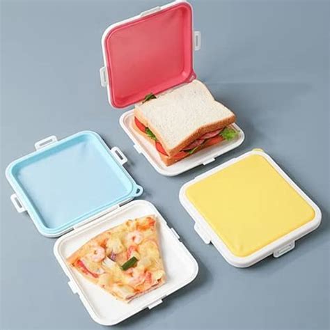 Buy swabs® Sandwich Storage Box Reusable Silicone Lunch Box Food ...