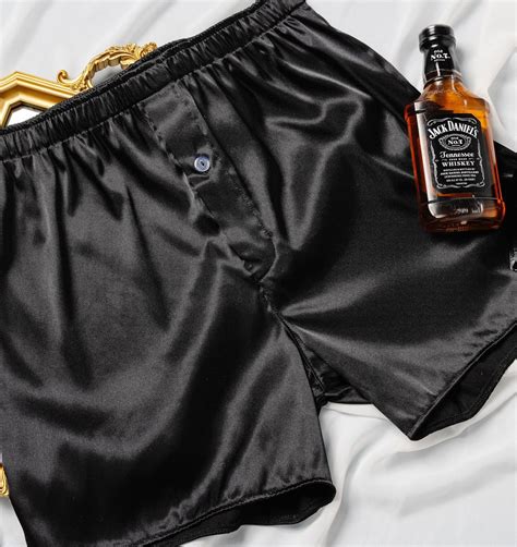 Mens Satin Boxer - Black | Mentionables