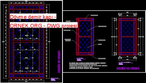 Dövme demir kapı dwg projesi - Autocad Projeler