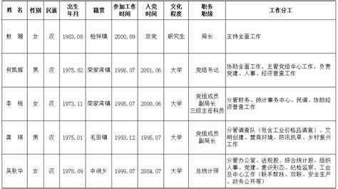 2023年岳阳县统计局班子分工一览表-岳阳县政府网