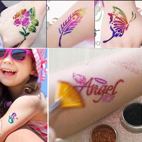 Buy Glitter Tattoo Set, New Glitter Tattoo Kit with 24 Large Glitter ...
