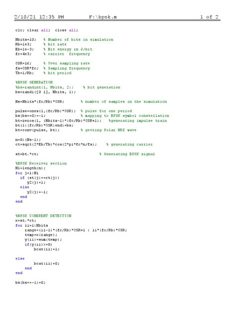 Image result for Bpsk Matlab Code