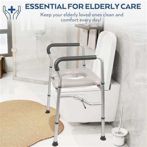 VIDUTC Raised Toilet Seat with Handles for Seniors, Stable India | Ubuy