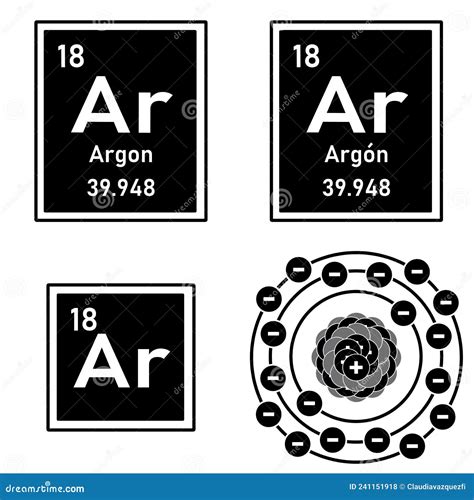 Element Argon from the Periodic Table Stock Illustration - Illustration ...