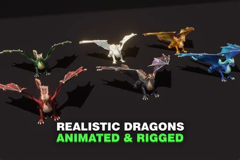 Realistic Animated Dragons 3d Model Pack (Low-Poly, Game-Ready ...
